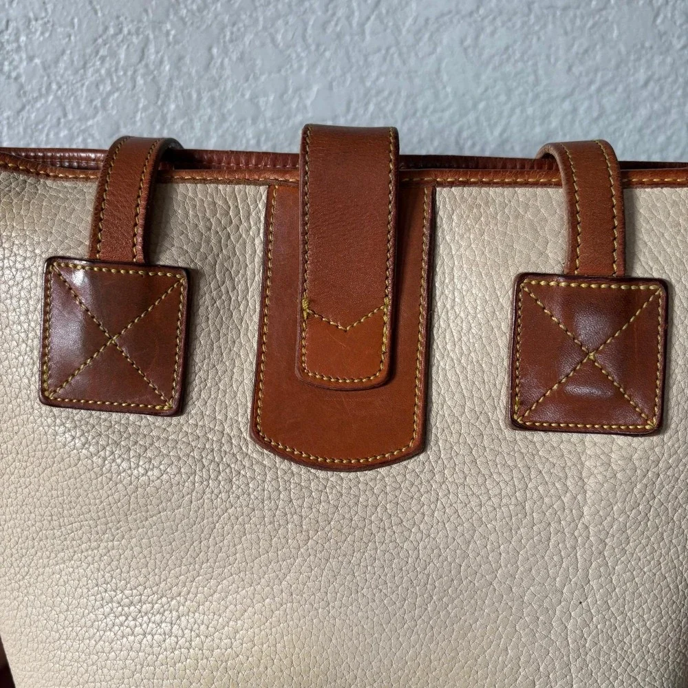 Vintage Dooney & Bourke AWL Pebble Leather Tote Bone Tan‎ Duck Bag - Picture 14 of 16